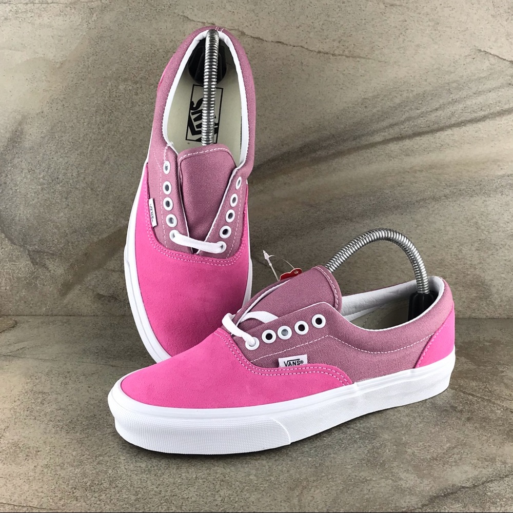 NEW Vans Authentic Suede and Canvas Sneakers in two-tone Pink